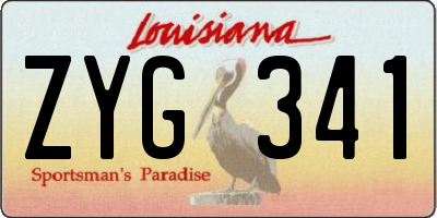 LA license plate ZYG341
