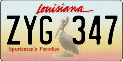 LA license plate ZYG347