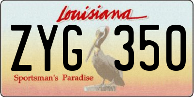LA license plate ZYG350