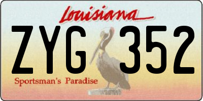 LA license plate ZYG352