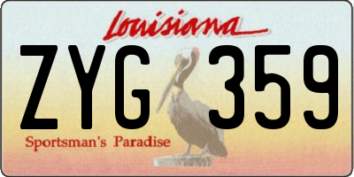 LA license plate ZYG359