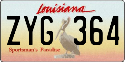 LA license plate ZYG364