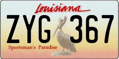 LA license plate ZYG367