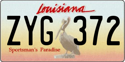 LA license plate ZYG372