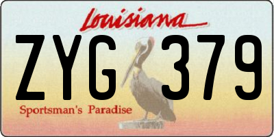 LA license plate ZYG379