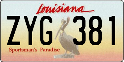 LA license plate ZYG381
