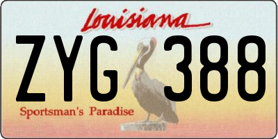 LA license plate ZYG388