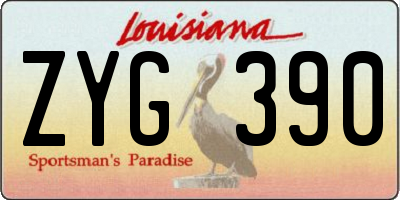 LA license plate ZYG390
