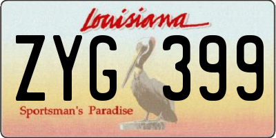 LA license plate ZYG399