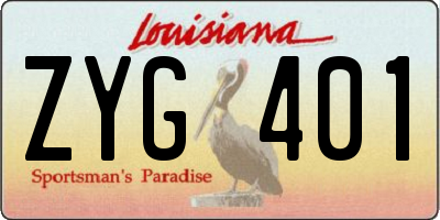 LA license plate ZYG401