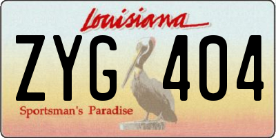 LA license plate ZYG404