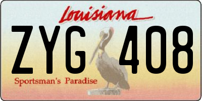 LA license plate ZYG408