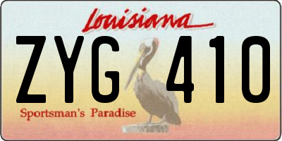 LA license plate ZYG410