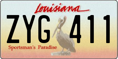 LA license plate ZYG411