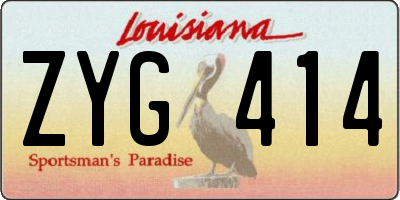 LA license plate ZYG414