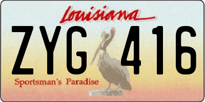 LA license plate ZYG416