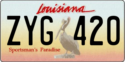 LA license plate ZYG420