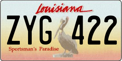 LA license plate ZYG422