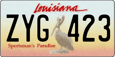 LA license plate ZYG423