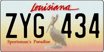 LA license plate ZYG434