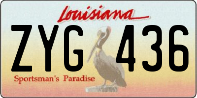 LA license plate ZYG436