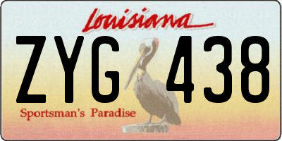 LA license plate ZYG438