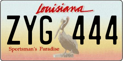 LA license plate ZYG444