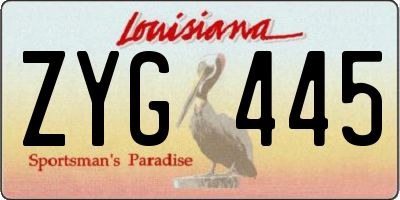 LA license plate ZYG445
