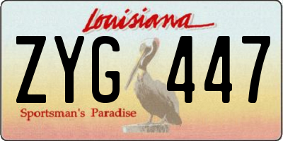 LA license plate ZYG447