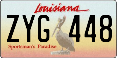 LA license plate ZYG448
