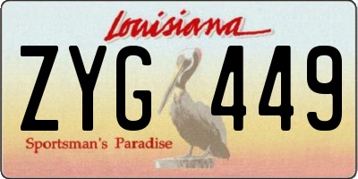 LA license plate ZYG449