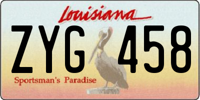 LA license plate ZYG458