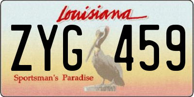 LA license plate ZYG459