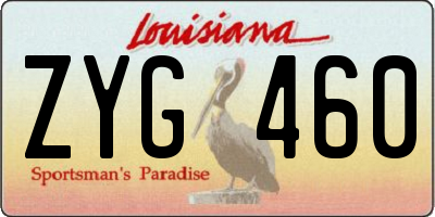 LA license plate ZYG460