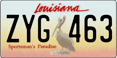 LA license plate ZYG463