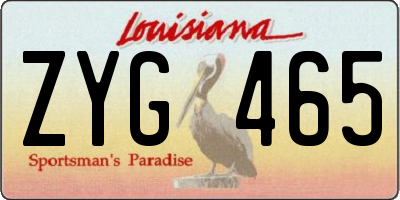 LA license plate ZYG465
