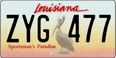 LA license plate ZYG477