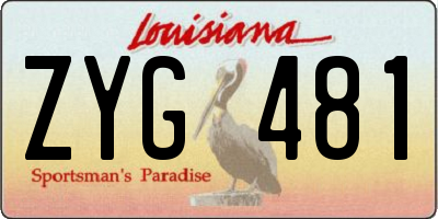 LA license plate ZYG481