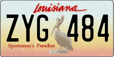 LA license plate ZYG484