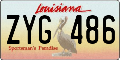 LA license plate ZYG486