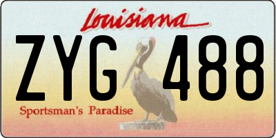 LA license plate ZYG488