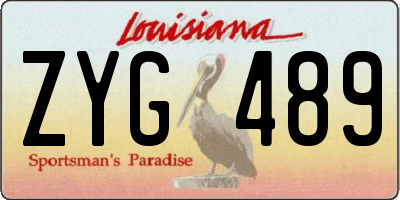 LA license plate ZYG489