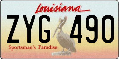 LA license plate ZYG490