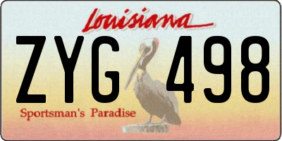 LA license plate ZYG498