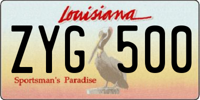 LA license plate ZYG500