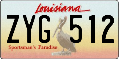 LA license plate ZYG512