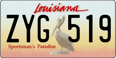 LA license plate ZYG519