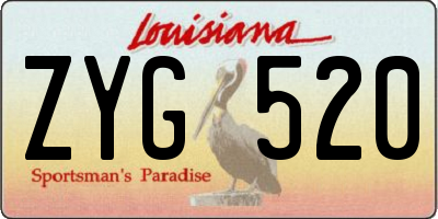 LA license plate ZYG520