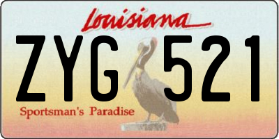 LA license plate ZYG521