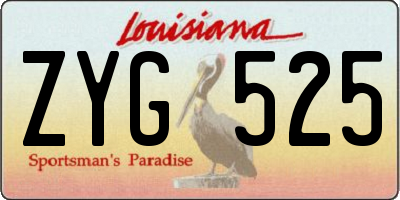 LA license plate ZYG525